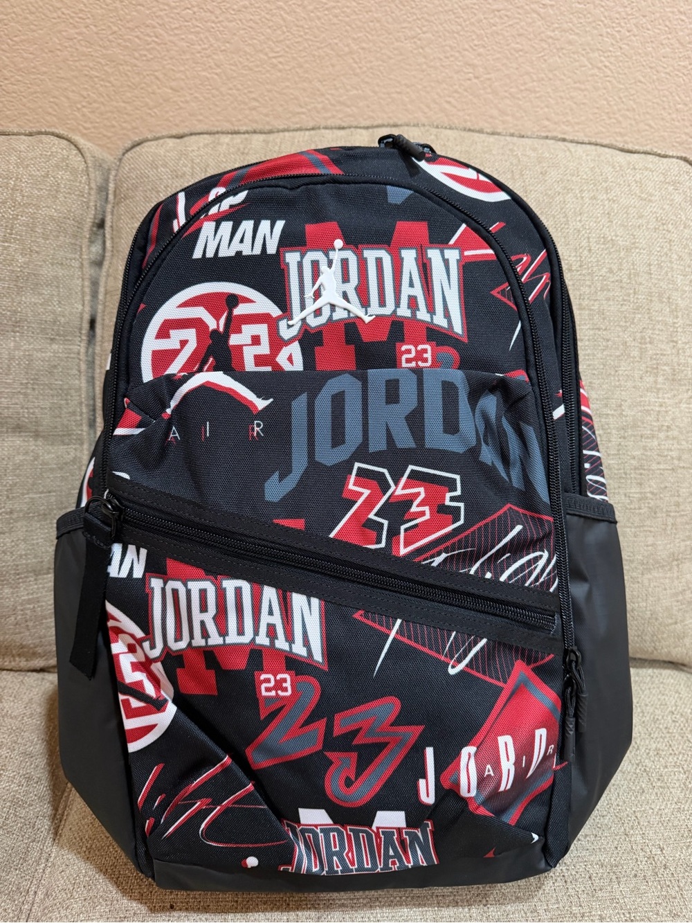 New Nike x Air Jordan Patrol Backpack Red Black Large